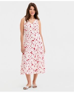 On 34th Soft Petal Print Embellished Slip Dress - Pink