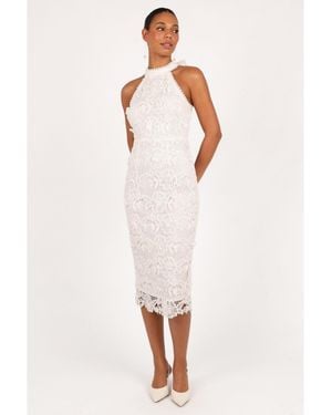Petal & Pup Adalyn Halterneck Midi Dress - White