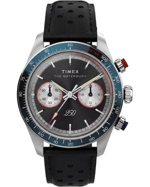 Timex Quartz Analog Leather Watch 39mm - Black