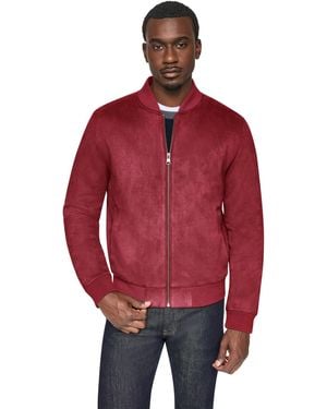 DKNY Faux-suede Bomber Jacket - Red