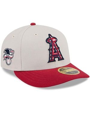 KTZ Red Los Angeles Angels 2024 Fourth Of July Low Profile 59fifty Fitted Hat - Pink