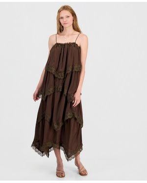 And Now This Tiered Maxi Dress - Brown