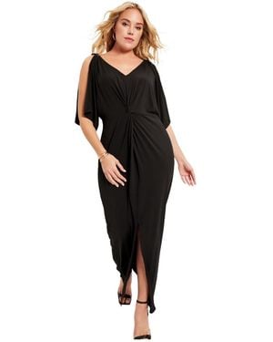 June + Vie June + Vie Plus Size June + Vie Twist-front Dress - Black