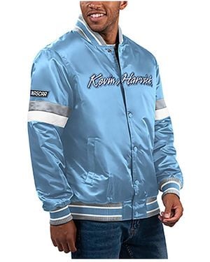 Starter Kevin Harvick Home Game Full-snap Varsity Jacket - Blue