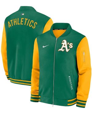 Nike Athletics Authentic Collection Dugout Relaxed Full-zip Bomber Jacket - Green
