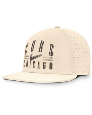 Nike Chicago Cubs True Dri-fit Aerobill Fitted Hat - Natural