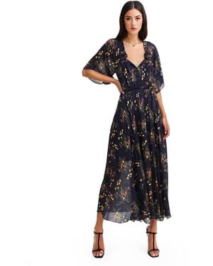 Belle & Bloom Amour Ruffled Midi Dress - Black