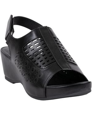 Gc Shoes Ankle Strap Wedge Heel Sandals - Black