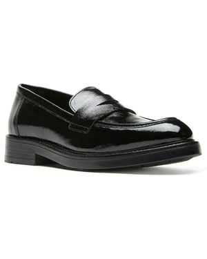 La Canadienne Wells City Dry Crinkle Patent Loafers - Black