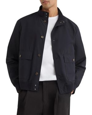 Reiss Latent Technical Button-through Bomber Jacket - Black