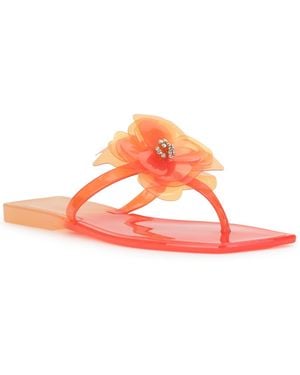 INC International Concepts Yeira Flower Jelly Flat Sandals - Pink