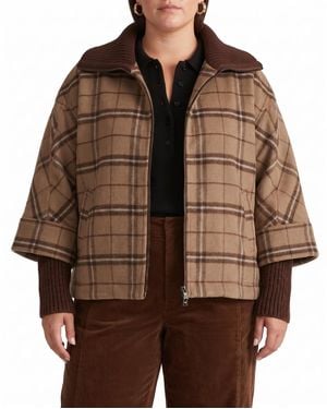 UNIVERSAL STANDARD Plus Size Utopia Wool-blend Funnel-neck Cocoon Coat - Brown