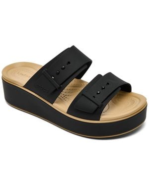 Crocs™ Brooklyn Low Wedge Sandals From Finish Line - Black