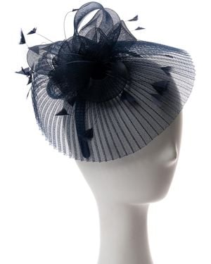 August Accessories Pleated Fascinator Hat - Blue