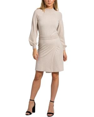 Sam Edelman Mock Neck Long-sleeve Sweater Dress - Natural