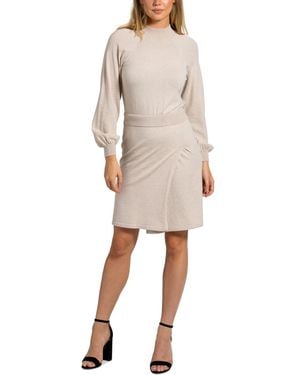 Sam Edelman Mock Neck Long-sleeve Sweater Dress - Natural