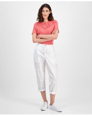 Nautica Jeans Cotton Roll-tab Utility Pants - White
