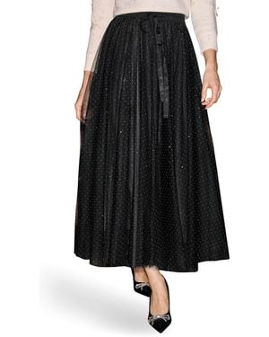 Yumi' Diamonte Tulle Maxi Skirt - Black