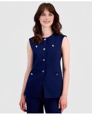 Anne Klein Four-button Vest - Blue