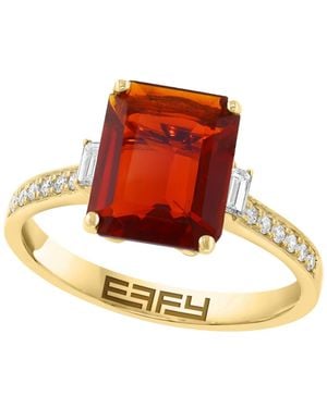 Effy Fire Opal And Diamond Ring (1-7/8 Ct. T.w. - Red