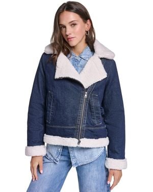 Levi's Denim Moto Zipper Jacket - Blue