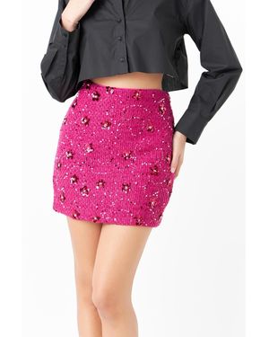 Endless Rose Sequins Mini Skirt - Pink