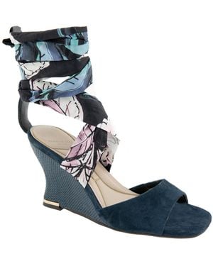 Kenneth Cole Fabia Ankle-wrap Wedge Sandals - Blue