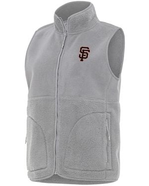 Antigua San Francisco Giants Nostalgic Full-zip Vest - Gray
