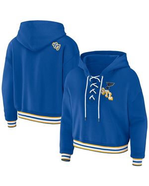 WEAR by Erin Andrews St. Louis S Lace-up Pullover Hoodie - Blue