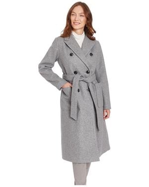 Frye Clara Double Breasted Belted Coat - Gray