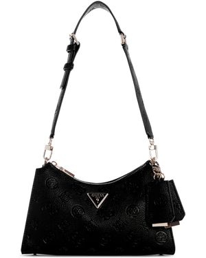 Dámská Kabelka Guess Cresidia Top Zip Shoulder Bag HWPG93 Black Černá