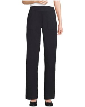 Lands' End Starfish Mid-rise Straight-leg Cotton-blend Pants - Blue