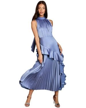 Coast Satin Crepe Dress - Blue