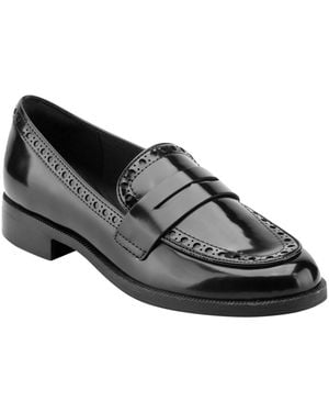 Rockport Vianna Detailed Moc Toe Penny Loafers - Black