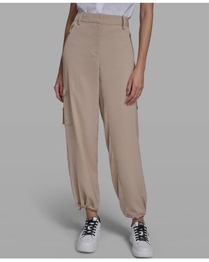 KARL LAGERFELD Cropped Cargo Pants - Natural