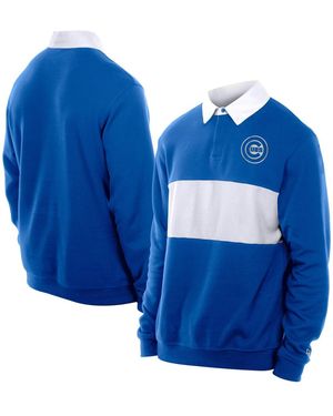 KTZ New York Mets Throwback Prep Color Block Rugby Polo Shirt - Blue