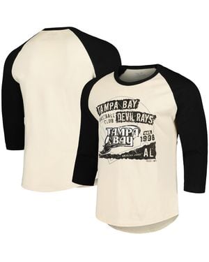 Majestic Cream/black Tampa Bay Rays Raglan 3/4-sleeve T-shirt