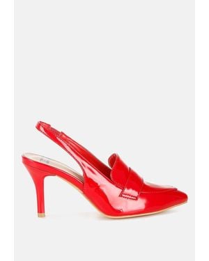 Rag & Co Voisin Slingback Loafer Sandals - Red