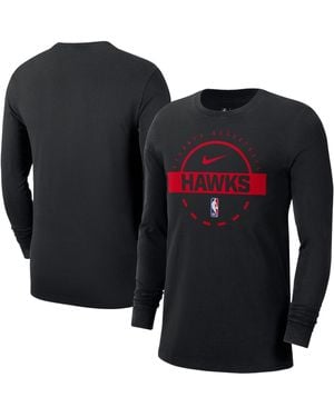 Nike Atlanta Hawks Authentic Long Sleeve Practice T-shirt - Black