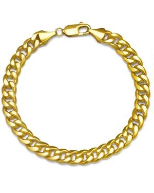 Italian Gold Semi-solid Cuban Chain 9" Bracelet - Metallic