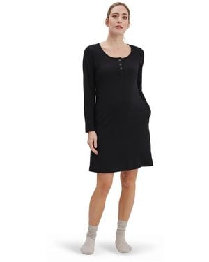 Nom Maternity Heart On My Sleeve Maternity & Nursing Nightgown - Black