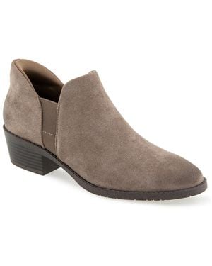 Kenneth Cole Stella Suede Block Heel Slip-on Ankle Booties - Brown