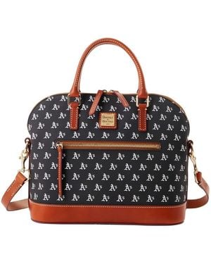 Dooney & Bourke Athletics Signature Domed Zip Satchel Purse - Black