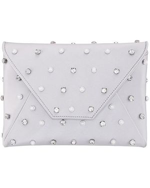 Nina Imitation Pearl/crystal Adorned Square Envelope Clutch - White