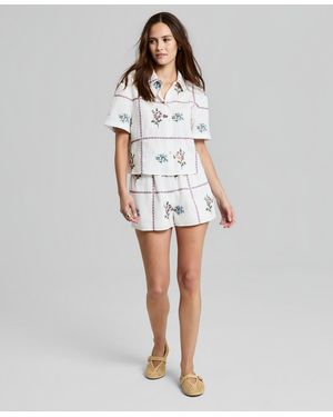 And Now This Cotton Patchwork Shorts - White
