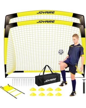 Joyaire Pro-grade 7x5ft Pop-up Soccer Goal For Kids – Durable 5-layer Tear-resistant Net & 10mm Poles - Yellow