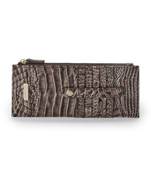 Brahmin Credit Card Melbourne Embossed Leather Wallet - Gray