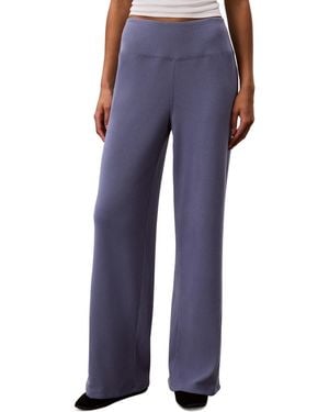 Calvin Klein Pull-on Waffle-knit Relaxed-fit Straight-leg Pants - Blue