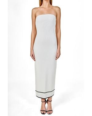 knee length dresses for ladies Turtleneck Fine Knit Midi Dress in Cream  LEXI + LOU