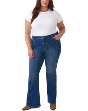 Seven7 Plus Size Felicity Flare High-rise Jeans - Blue